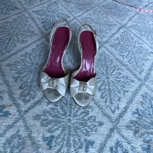 Kate Spade Ivory Satin Bow Heels
